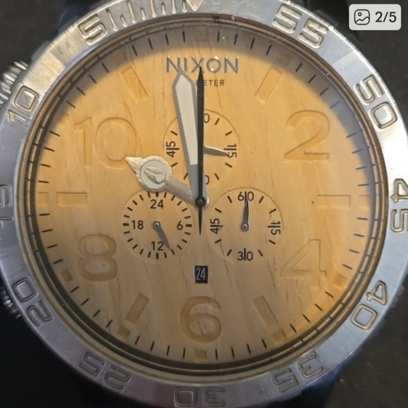 Nixon Black Metal Watch with Wood-Tone Dial - Picture 11 of 11